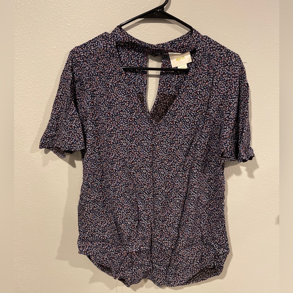 Maeve Floral Print Women's Collar Top